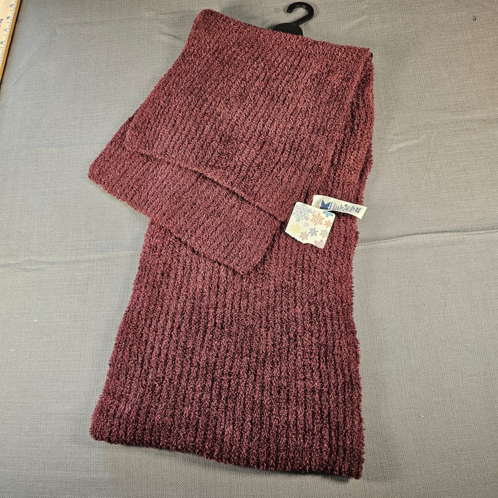 Kmart Accessories Burgundyโ Knit Scarf Soft Chenille Winter Wrap One Size NEW